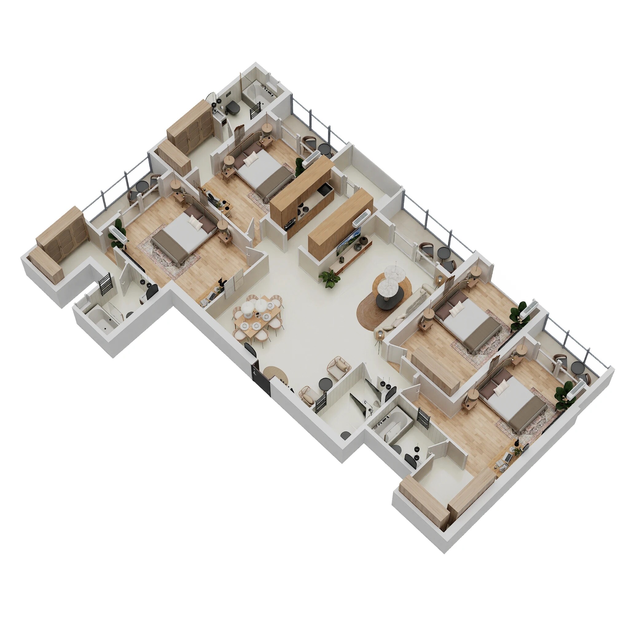 Floor plan of 4 BHK 1758 Sq. Ft. Apartment in New India Kailas Sadan, Mumbai