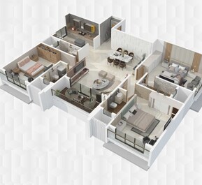 3 BHK 1376 Sq. Ft. Apartment in Next Space Aureate