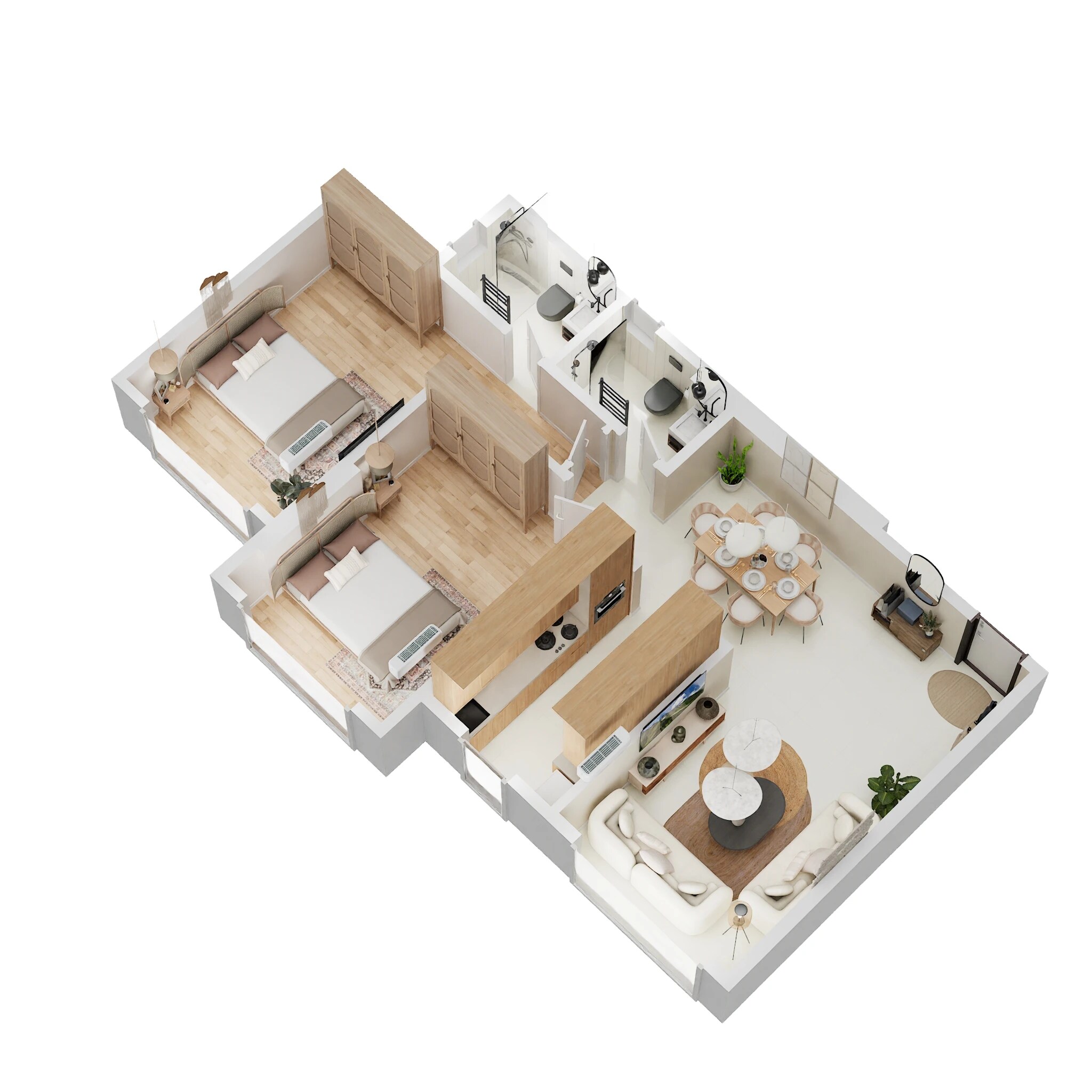 2 BHK 750 Sq. Ft. Apartment