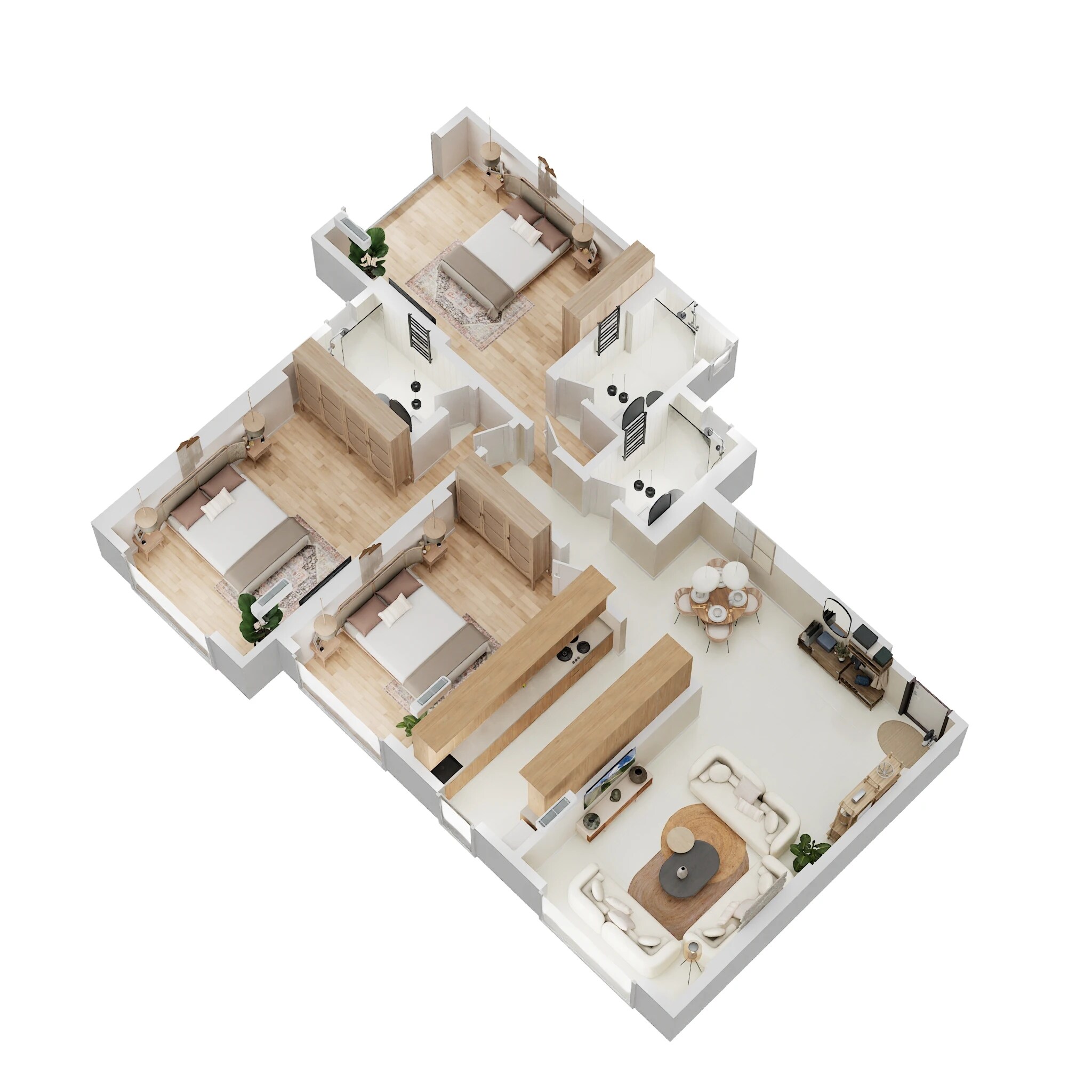 Floor plan of 3 BHK 1591 Sq. Ft. Apartment in Nicco Vanashri Heights, Mumbai