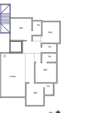 Floor plan of 2 BHK 700 Sq. Ft. Apartment in Nine Globe  Hazel Classique, Mumbai