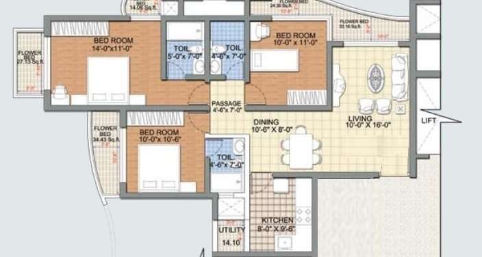 nirmal lifestyle grande slam apartment 3 bhk 993sqft 20233204023201