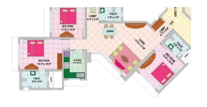 nirmal lifestyle zircon apartment 3 bhk 963sqft 20232302232308