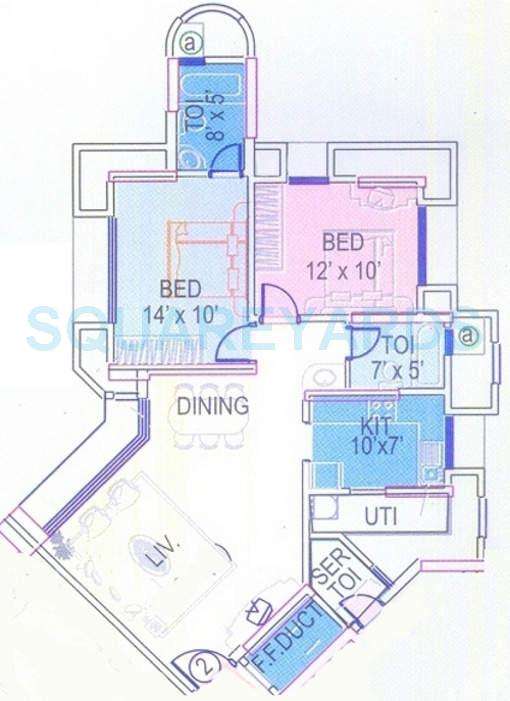 2 BHK 999 Sq. Ft. Apartment in Nirmal Thrill and Triumph