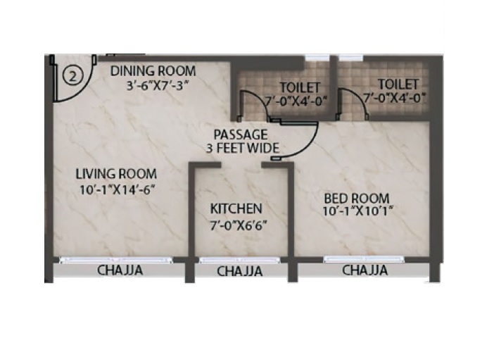 1 BHK 405 Sq. Ft. Apartment in Nirmiti Seasons