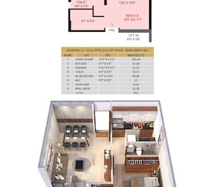 1 BHK 401 Sq. Ft. Apartment in Nirvaana Heights