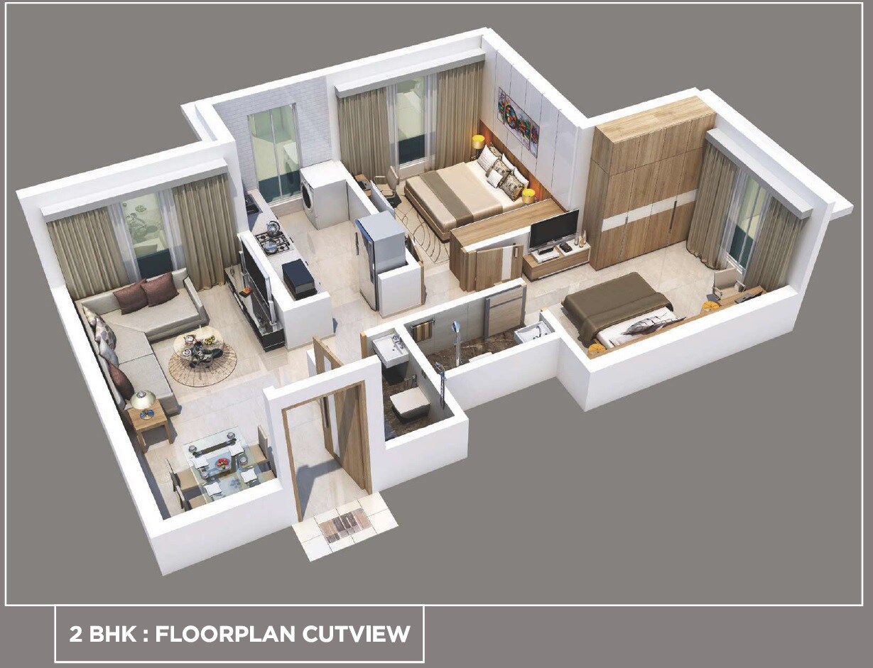 2 BHK 648 Sq. Ft. Apartment