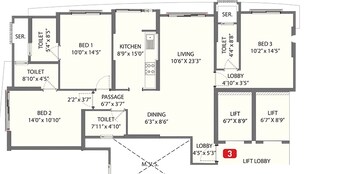  3 BHK Apartment at NL Taksasila, Kandivali West – for Sale