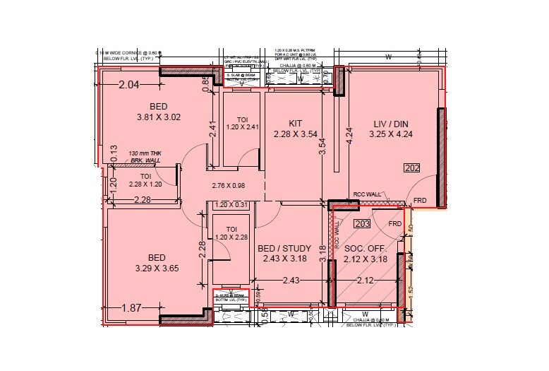 3 BHK 942 Sq. Ft. Apartment