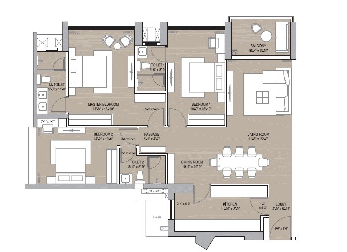  3 BHK Apartment at Oberoi Maxima, Andheri East – for Sale