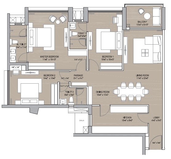 Other, oberoi-maxima 3 Bedroom 1400 Sq.Ft. Apartment In Andheri East Mumbai 9448808