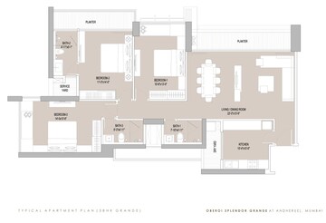  3 BHK Apartment at Oberoi Realty Splendor Grande, Majas Wadi – for Rent