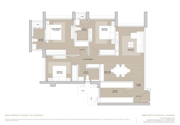  3 BHK Apartment at Oberoi Sky City Tower E, Rajendra Nagar – for Rent