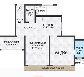 1 BHK 450 Sq. Ft. Apartment in Om Sai Veer Siddhanak CHS