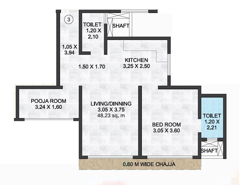 1 BHK 450 Sq. Ft. Apartment