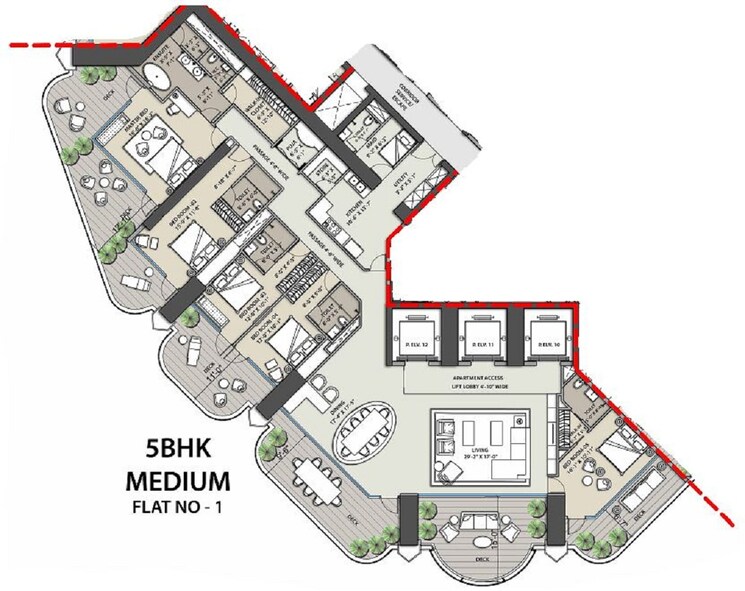 Other, omkar-1973 5 Bedroom 4300 Sq.Ft. Apartment In Century Bazar Mumbai 8068520