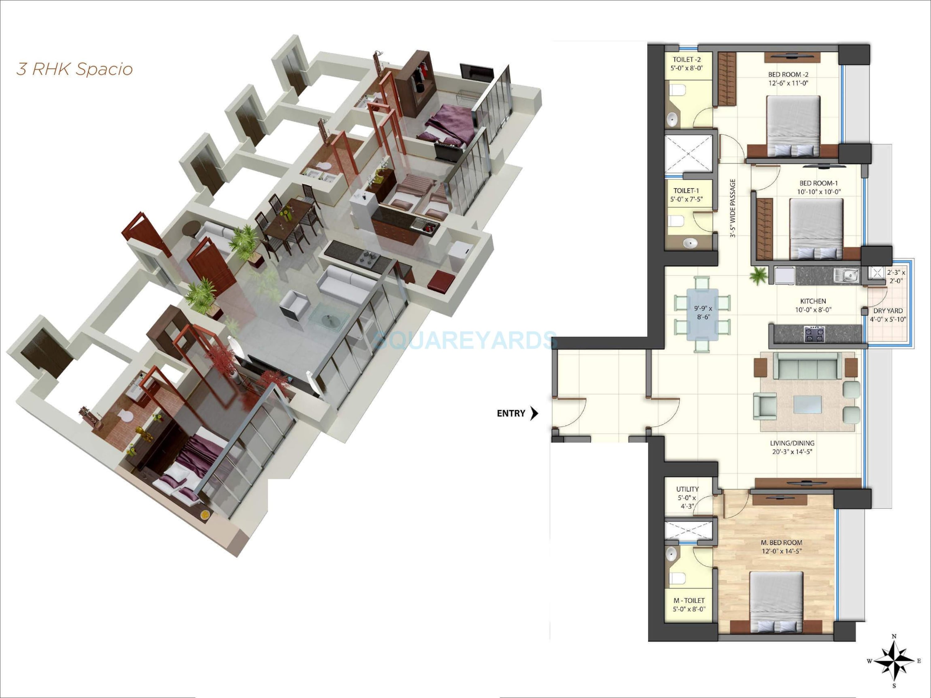 Rental 3 Bedroom 2229 Sq.Ft. Apartment in Omkar Alta Monte, Malad East Mumbai 6197509