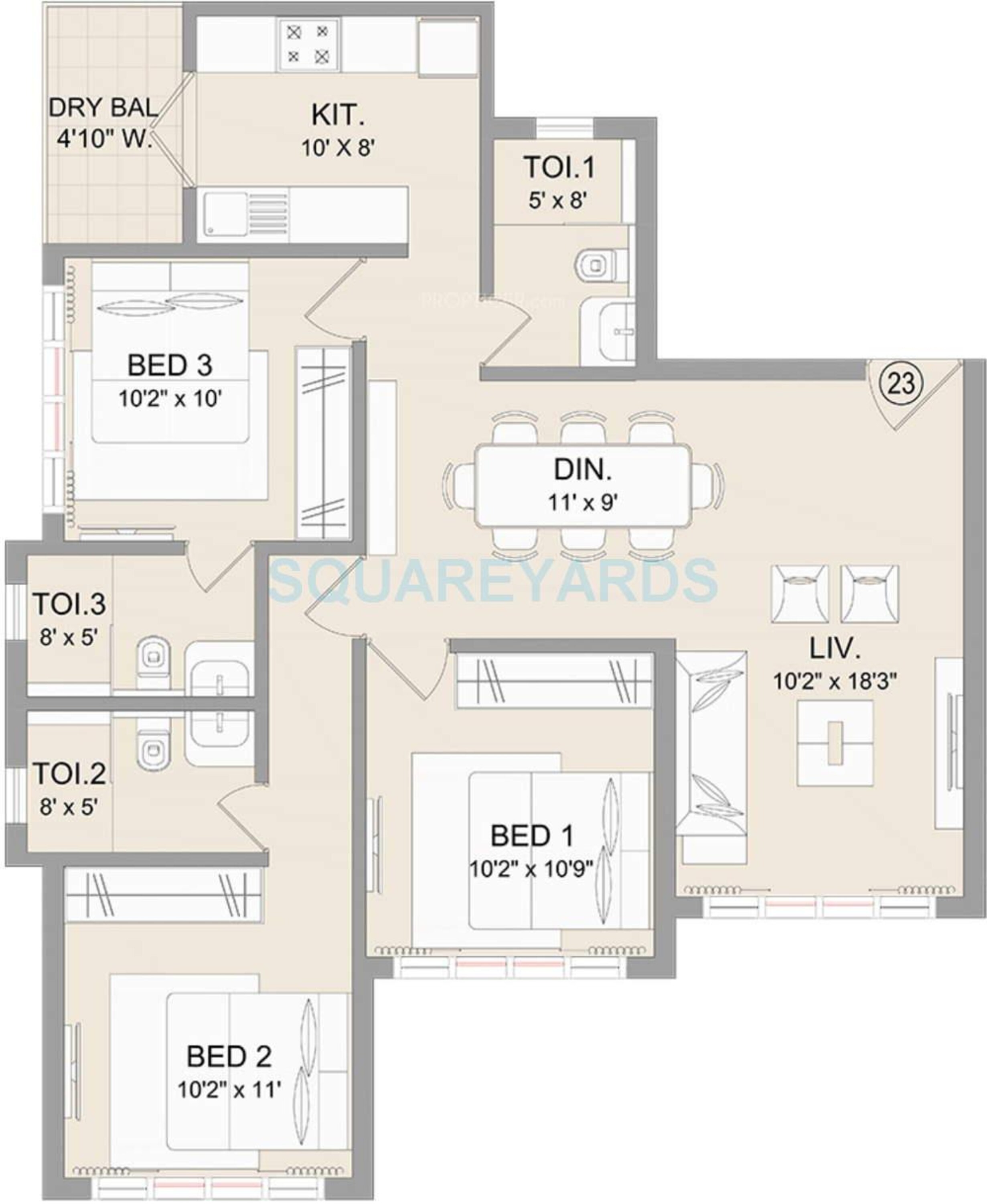 omkar kenspeckle apartment 3bhk 1485sqft1