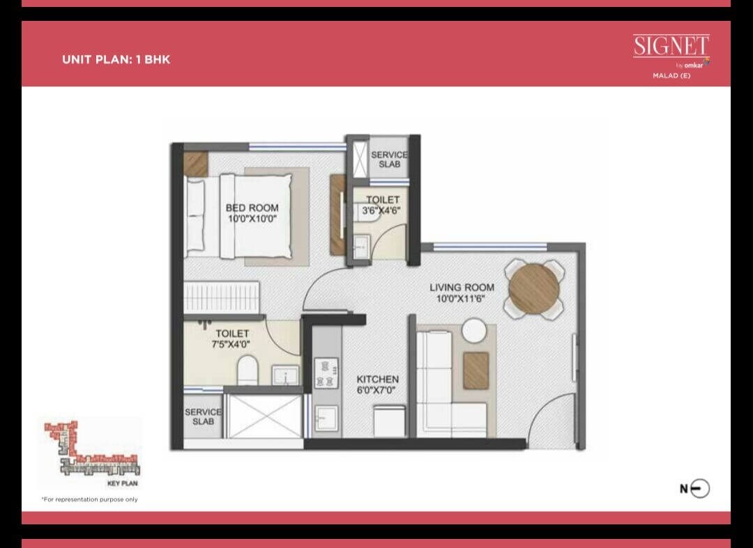  1 BHK Apartment at Omkar Signet, Malad East – for Rent