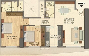  2 BHK Apartment at Omkar Veda Exclusive, Parmanand Wadi – for Rent