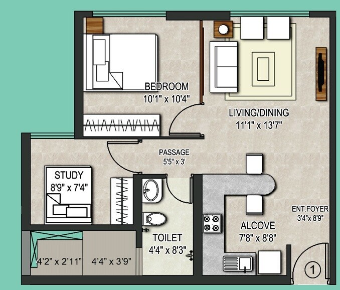 Other, omkar-vive 2 Bedroom 500 Sq.Ft. Apartment In Kurla Mumbai 9523531