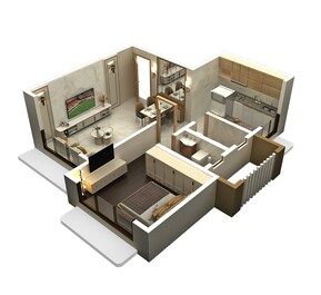 1 BHK 443 Sq. Ft. Apartment in One Amaad