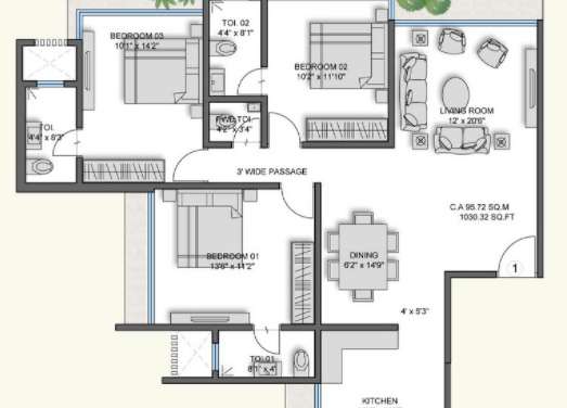 options the crest apartment 3 bhk 1082sqft 20210606120617