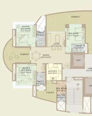 3 BHK 3000 Sq. Ft. Apartment in Orbit Enclave Phase 2