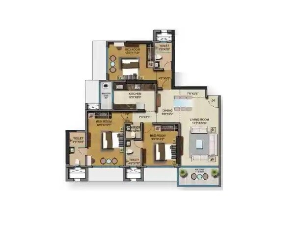 Other, oscar-om-ambe-smruti 4 Bedroom 1394 Sq.Ft. Apartment In Mulund West Mumbai 6297023