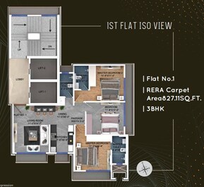 3 BHK 827 Sq. Ft. Apartment in Oscar Om Neelkanth Darshan