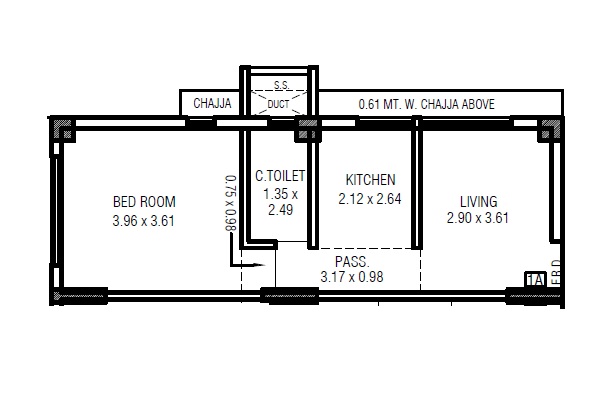 1 BHK 388 Sq. Ft. Apartment in Ossia Shivkari