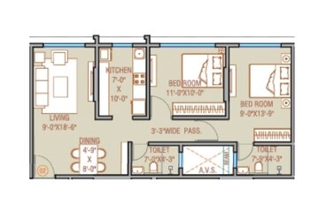  2 BHK Apartment at Oxford Navrang Crystal, Goregaon West – for Rent