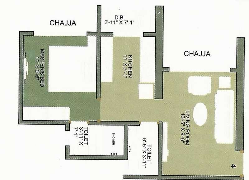 1 BHK 638 Sq. Ft. Apartment in Oyster Living Clublife