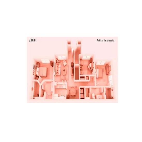 2 BHK 634 Sq. Ft. Apartment