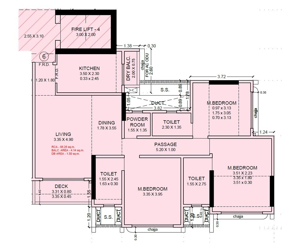3 BHK 1058 Sq. Ft. Apartment