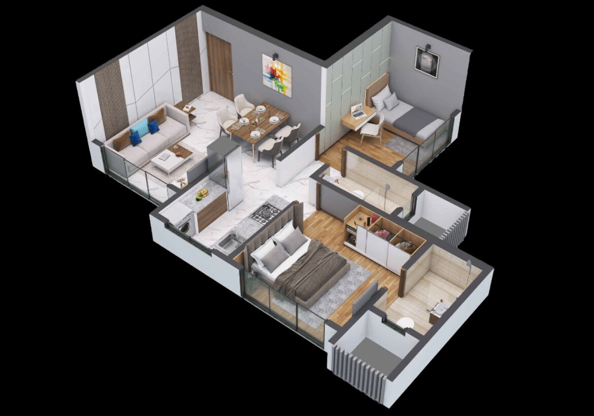 2 BHK 480 Sq. Ft. Apartment