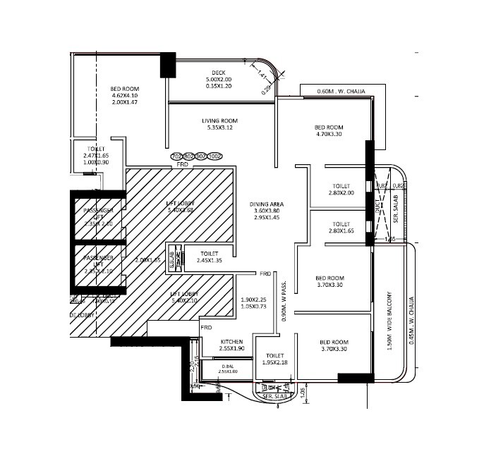 Floor plan of 4 BHK 2090 Sq. Ft. Apartment in Pantheion Palmera, Mumbai