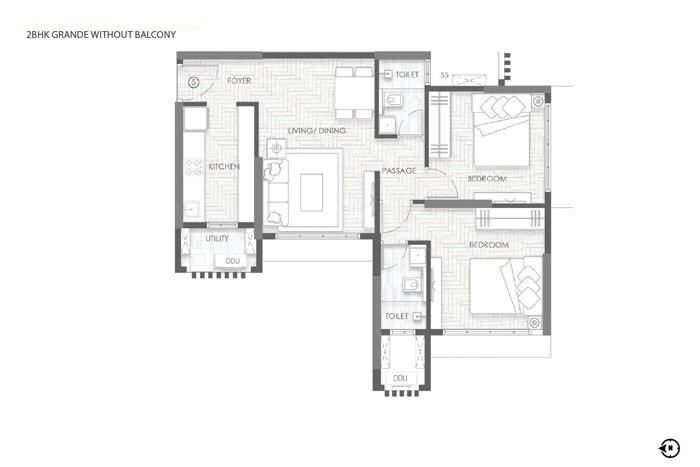 2 BHK 648 Sq. Ft. Apartment