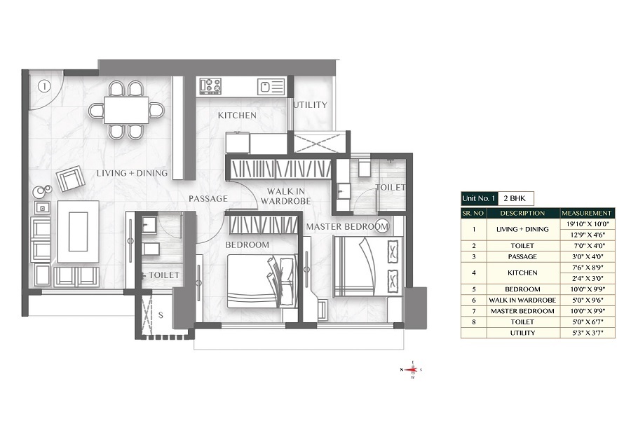 2 BHK 750 Sq. Ft. Apartment in Paradigm Anantaara