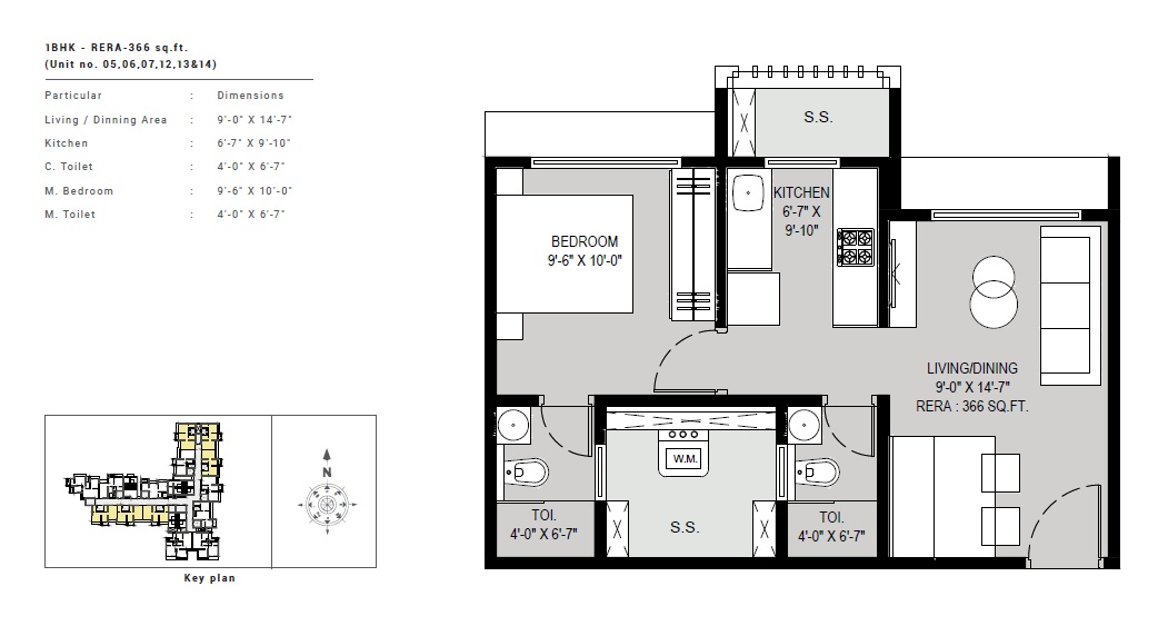 1 BHK 366 Sq. Ft. Apartment in Paradigm Antalya