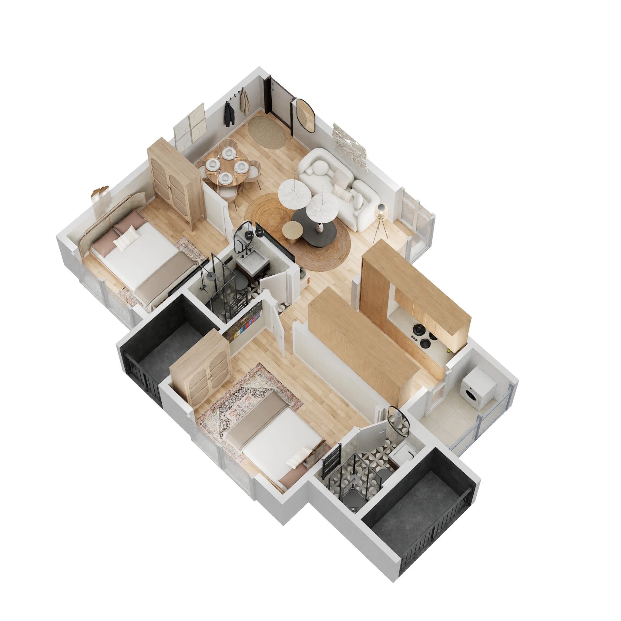 2 BHK 528 Sq. Ft. Apartment