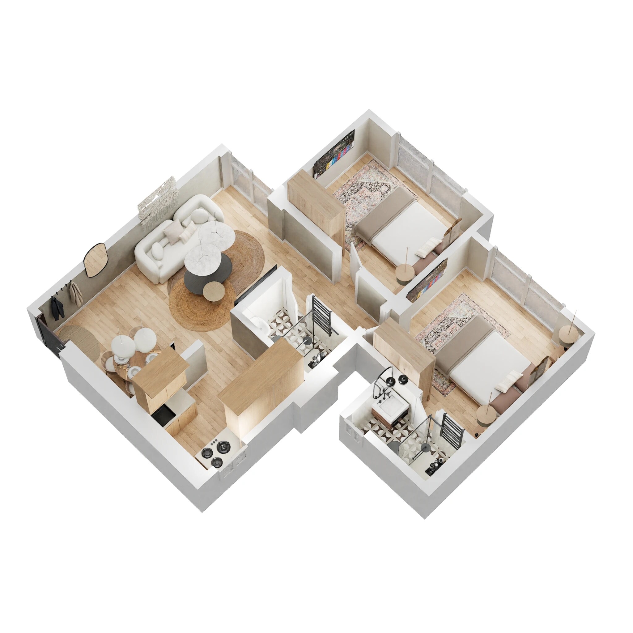 2 BHK 601 Sq. Ft. Apartment