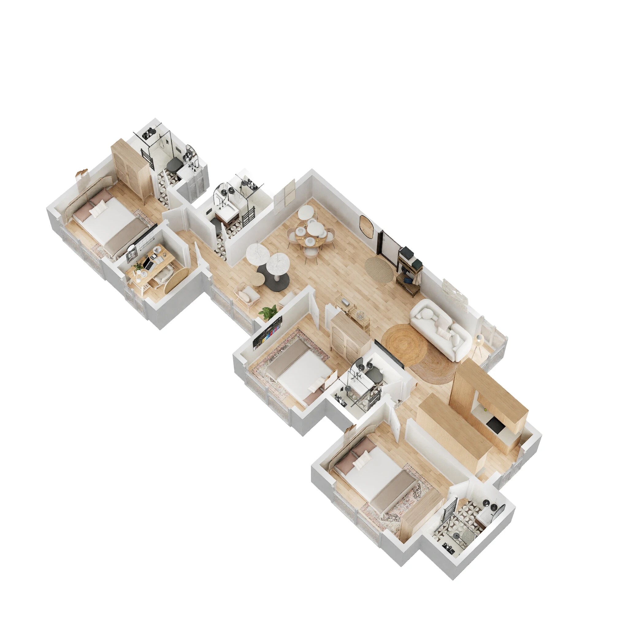 3 BHK 900 Sq. Ft. Apartment