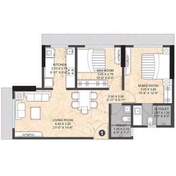  2 BHK Apartment at Paranjape Athena, Bandra East – for Sale