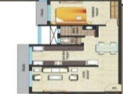 Floor plan of 1 BHK 500 Sq. Ft. Apartment in Paranjape Schemes Geetanjali, Mumbai