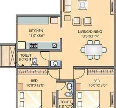 paranjape schemes snehdeep apartment 2 bhk 733sqft 20202027152042
