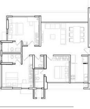 Floor plan of 3 BHK 973 Sq. Ft. Apartment in Parinee Adney, Mumbai