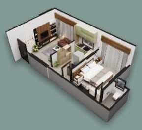 1 BHK 400 Sq. Ft. Apartment in Parsn Nehru Nagar Panchratna CHS
