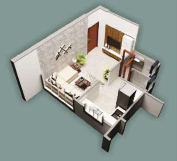 Floor plan of 255 Sq. Ft. Studio in Parsn Nehru Nagar Panchratna CHS, Mumbai