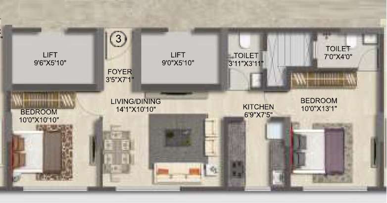 2 BHK 503 Sq. Ft. Apartment in Pashmina Casa